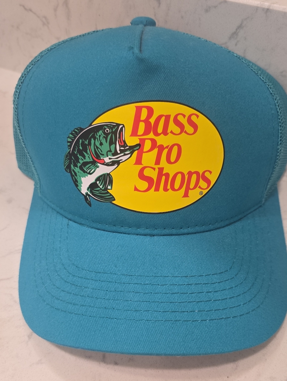 Bass Pro Shops Turquoise Fish Logo Trucker Hat